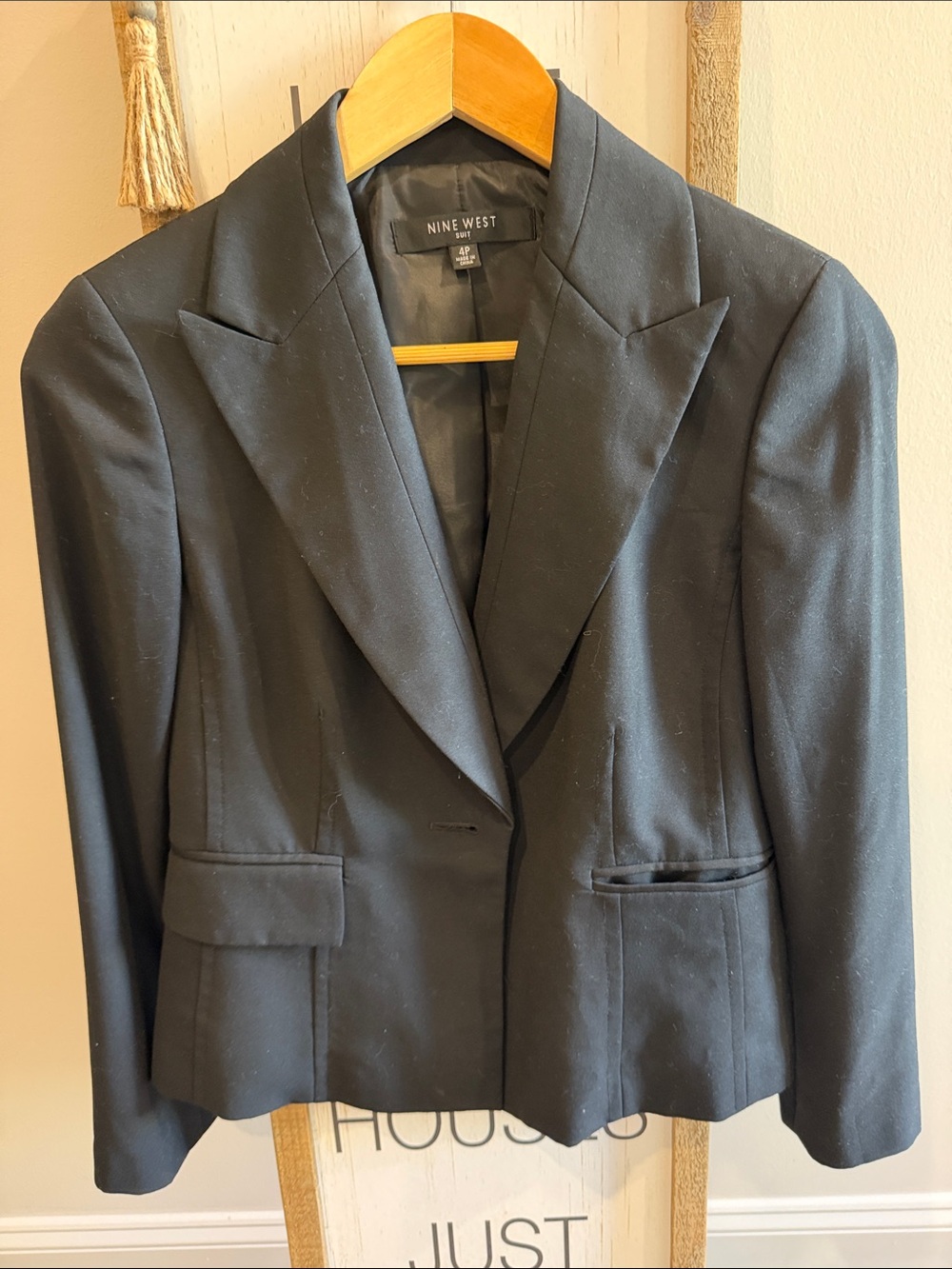 Nine West Black Single-Breasted Women's Blazer